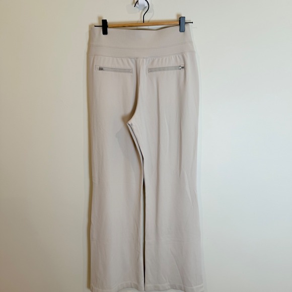 ATHLETA Venice Pant High Waist Flare Zip Pockets Beige Size Small - Picture 2 of 8